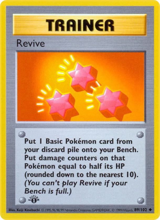 1999 Pokemon Base Set (Shadowless) 089/102 Revive Uncommon