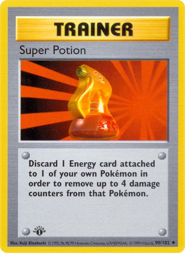 1999 Pokemon Base Set (Shadowless) 090/102 Super Potion Uncommon