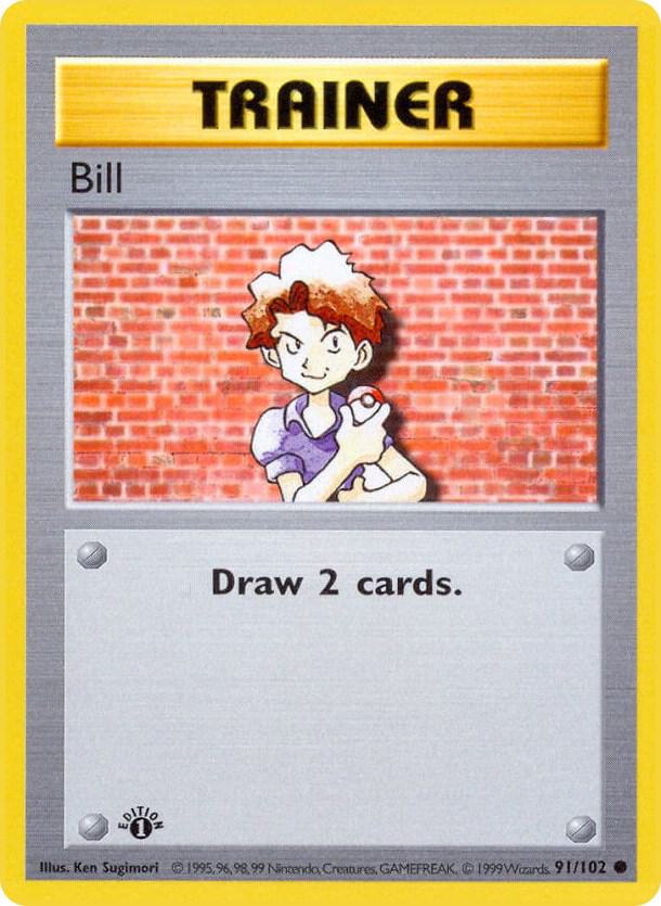 1999 Pokemon Base Set (Shadowless) 091/102 Bill Common