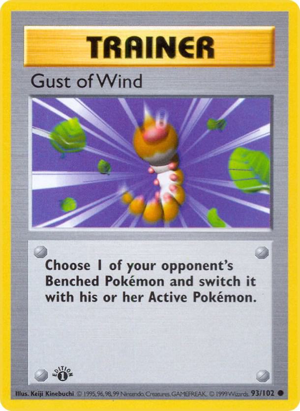 1999 Pokemon Base Set (Shadowless) 093/102 Gust of Wind Common