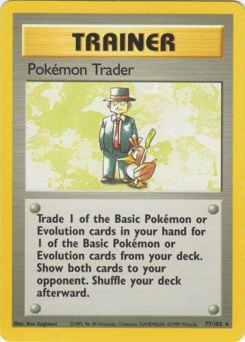 1999 Pokemon Base Set 077/102 Pokemon Trader Rare