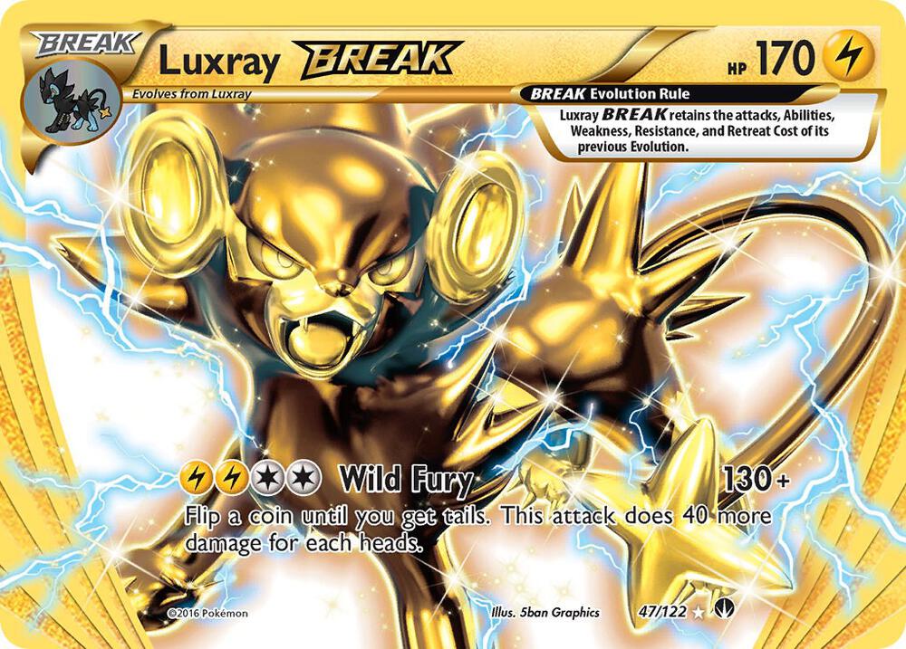 2016 Pokemon XY - BREAKpoint 47/122 Luxray BREAK Rare LP