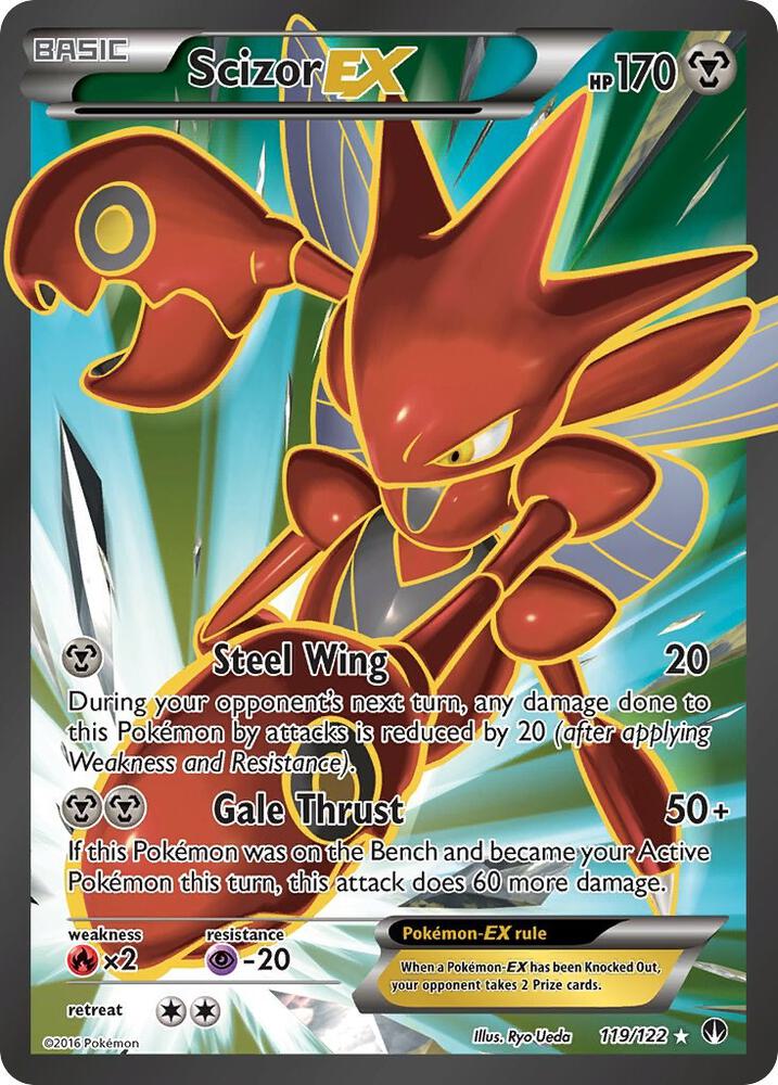 2016 Pokemon XY - BREAKpoint 119/122 Scizor EX Full Art Ultra Rare