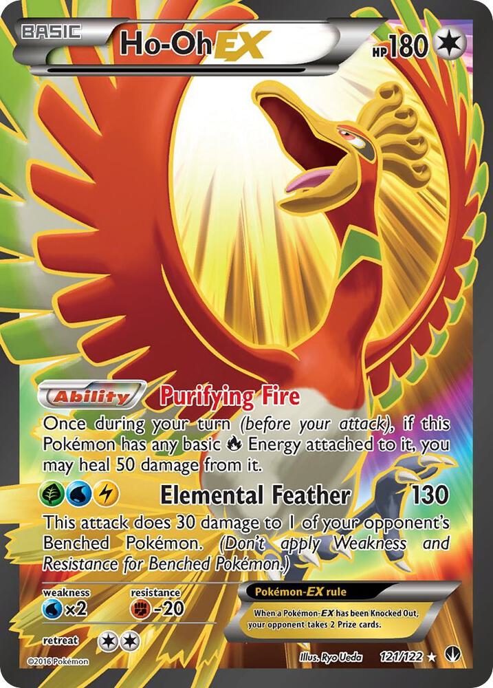 2016 Pokemon XY - BREAKpoint 121/122 Ho-Oh EX Full Art Ultra Rare