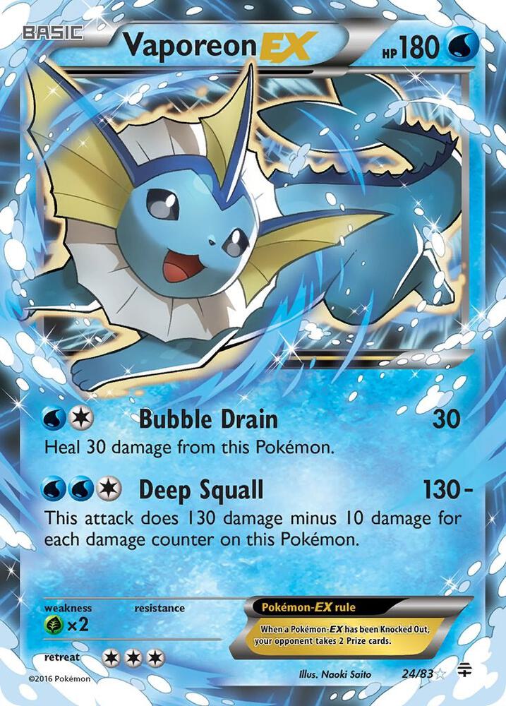 2016 Pokemon Generations 24/83 Vaporeon EX Ultra Rare