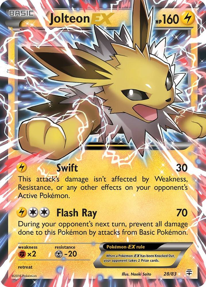 2016 Pokemon Generations 28/83 Jolteon EX Ultra Rare