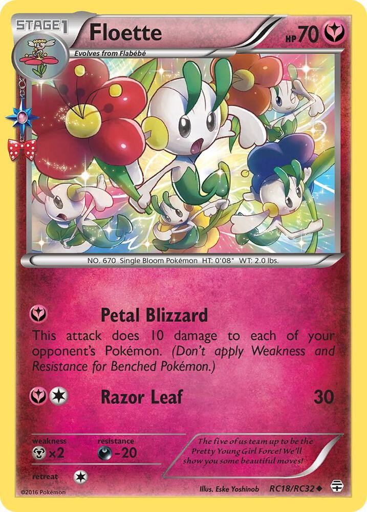 2016 Pokemon Generations: Radiant Collection RC18/RC32 Floette Uncommon