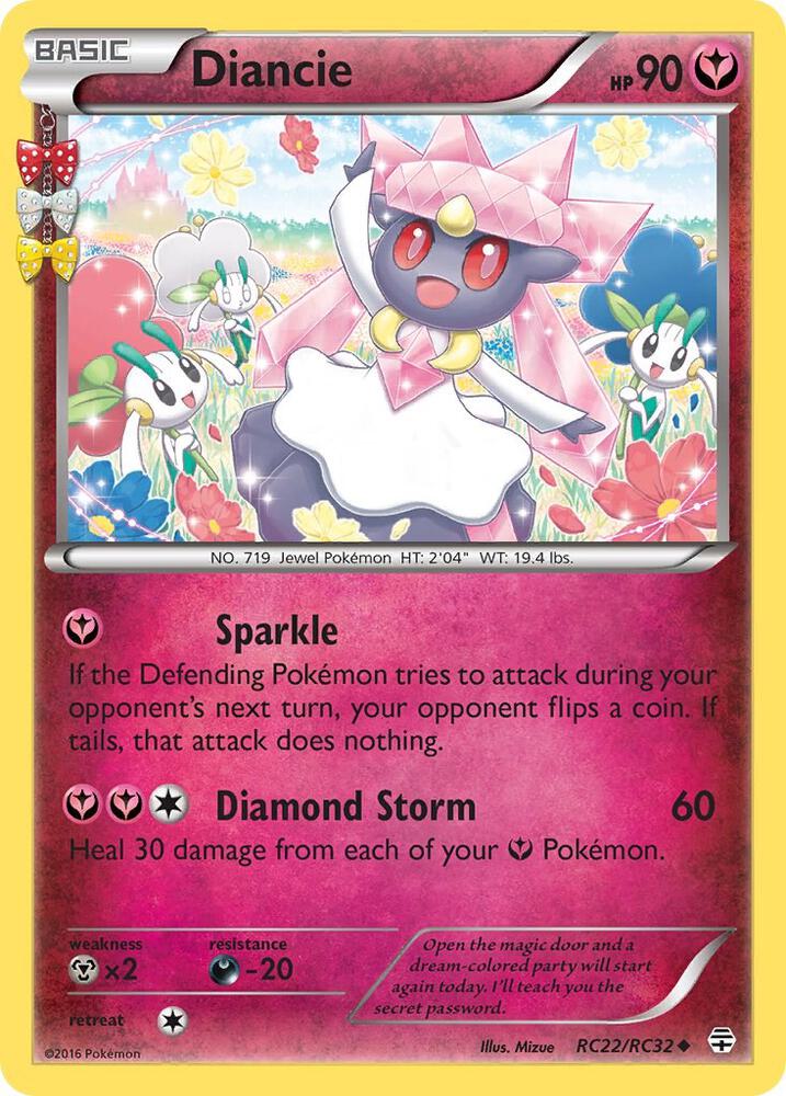 2016 Pokemon Generations: Radiant Collection RC22/RC32 Diancie Uncommon