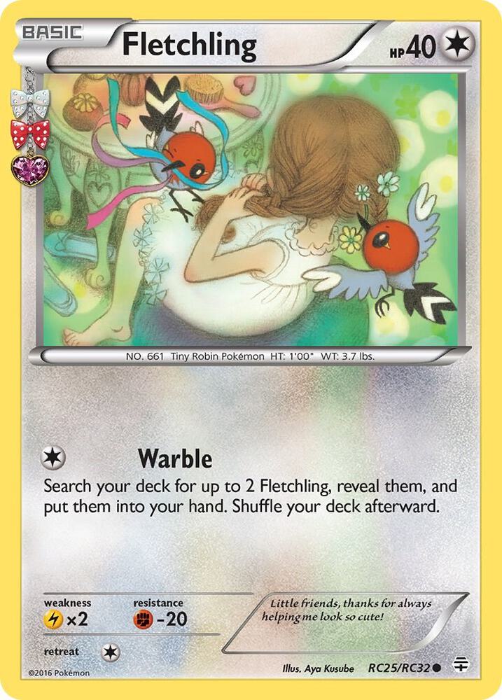 2016 Pokemon Generations: Radiant Collection RC25/RC32 Fletchling Common