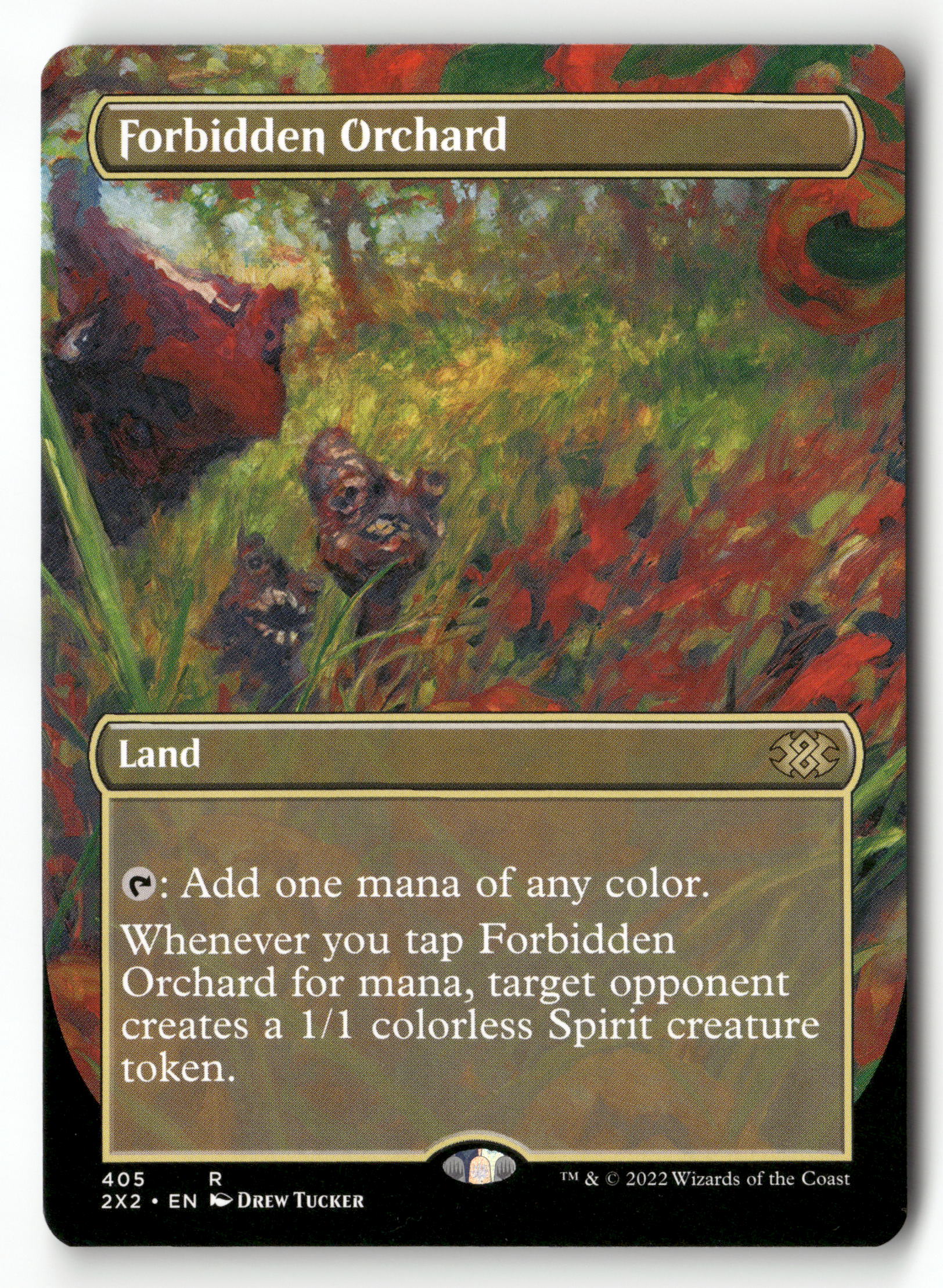 MTG Double Masters 2022  405 Forbidden Orchard (Borderless) R NM