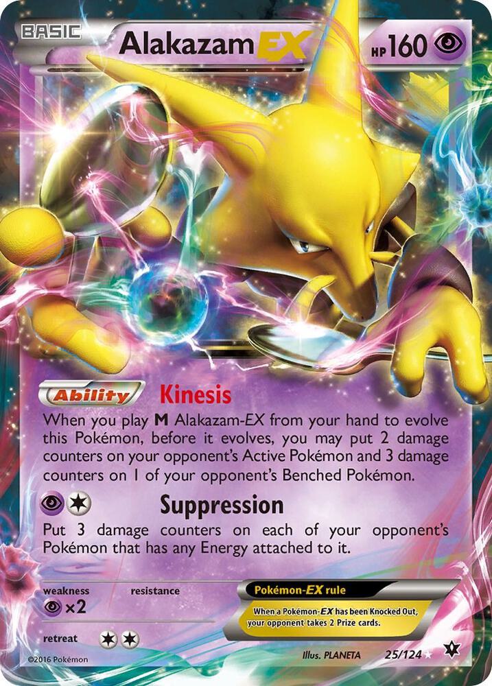2016 Pokemon XY - Fates Collide 25/124 Alakazam EX Ultra Rare