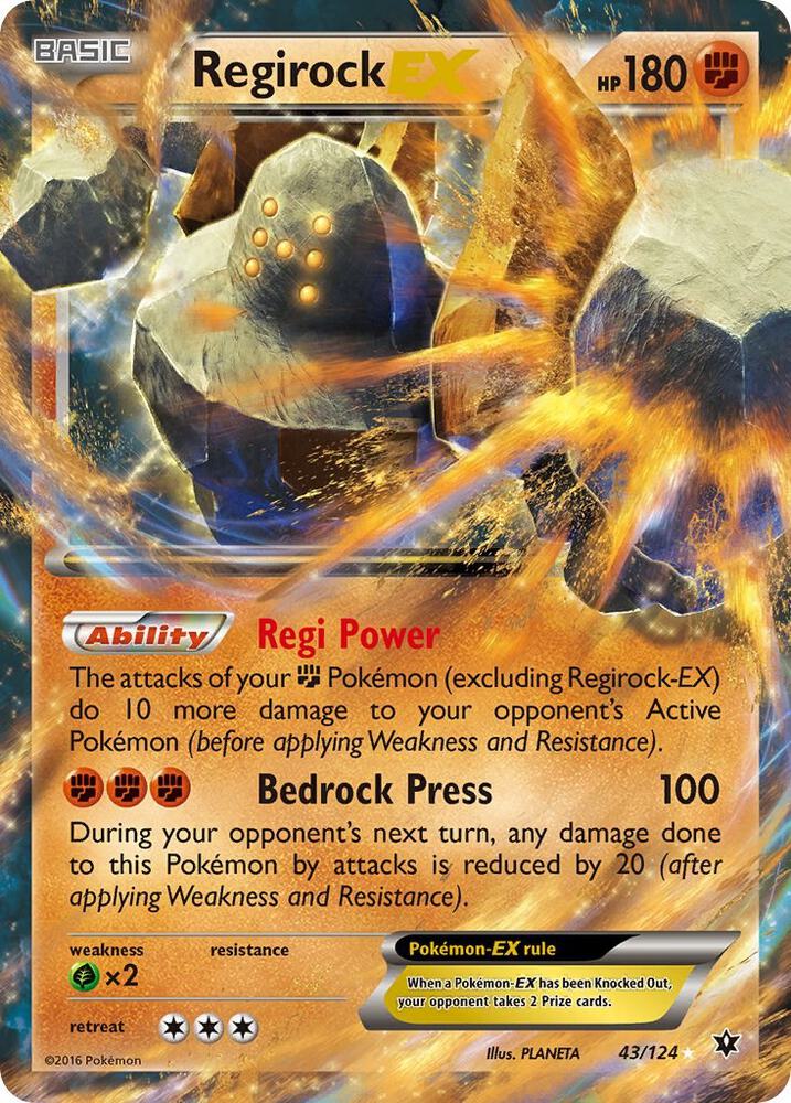 2016 Pokemon XY - Fates Collide 43/124 Regirock EX Ultra Rare