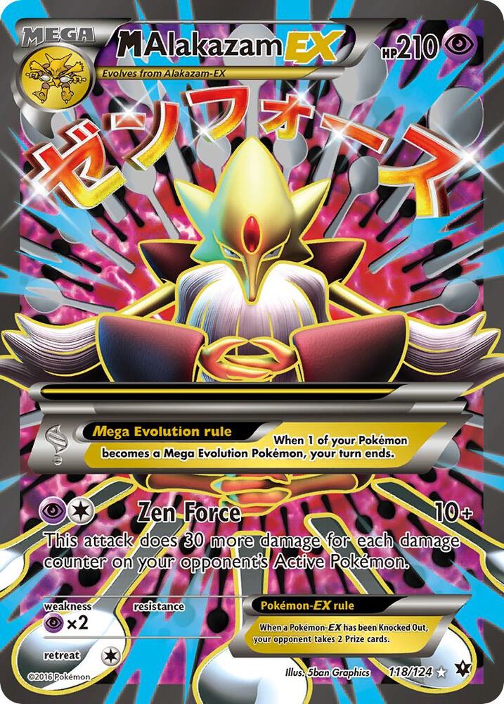 2016 Pokemon XY - Fates Collide 118/124 M Alakazam EX Full Art Ultra Rare