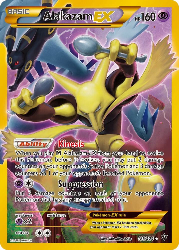 2016 Pokemon XY - Fates Collide 125/124 Alakazam EX Secret Rare