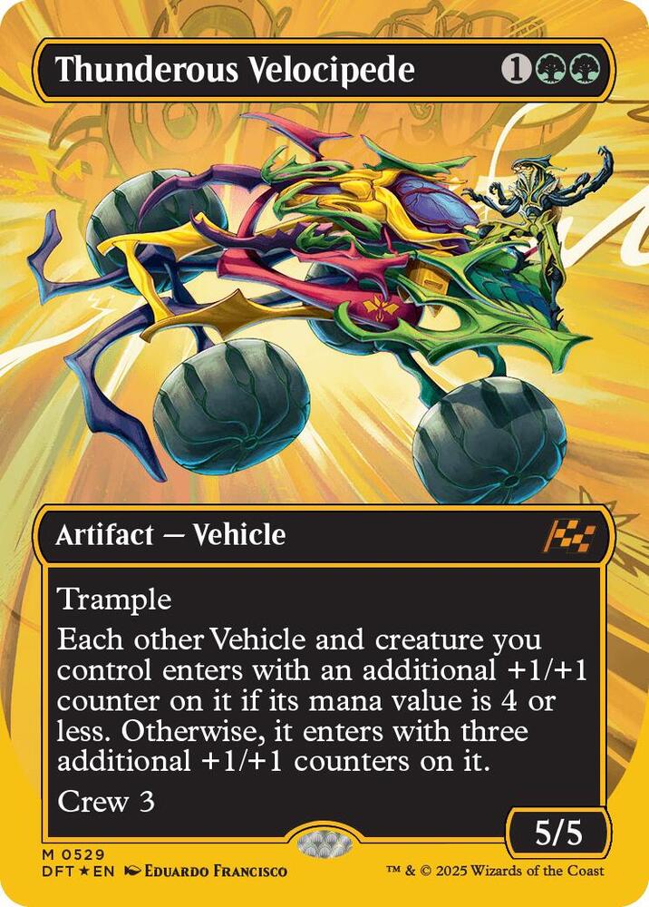 Thunderous Velocipede 529/291 (Aetherdrift)  - Borderless First-Place Foil