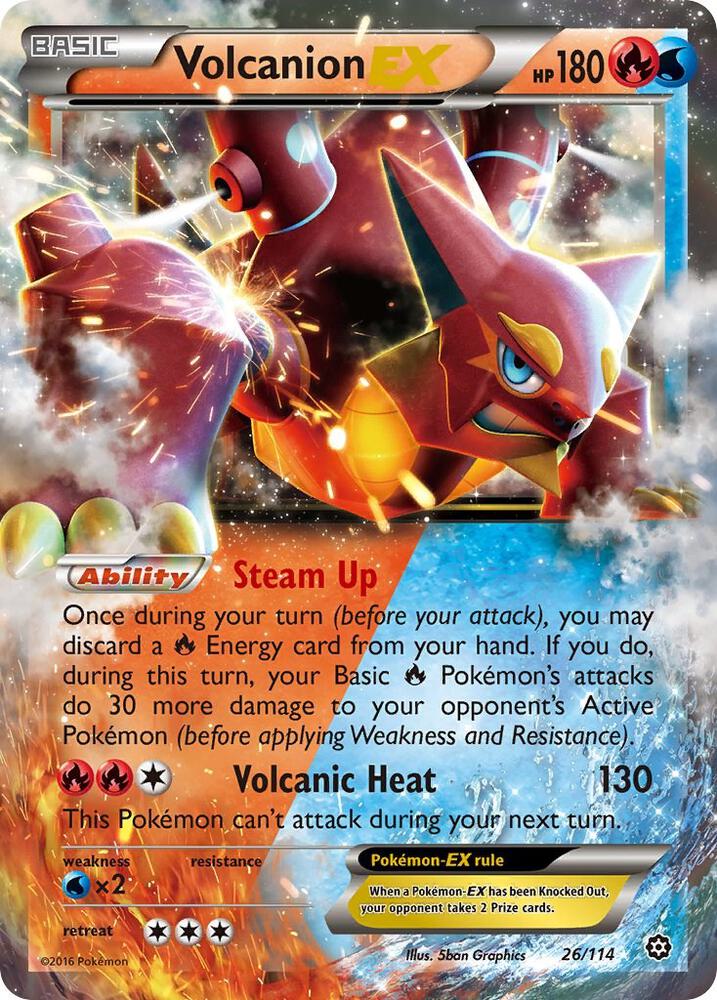 2016 Pokemon XY - Steam Siege 26/114 Volcanion EX Ultra Rare