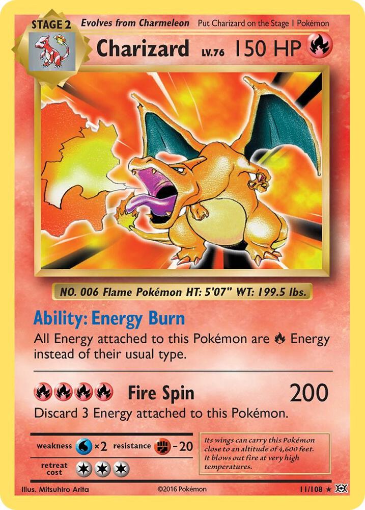 2016 Pokemon XY - Evolutions 11/108 Charizard Holo Rare