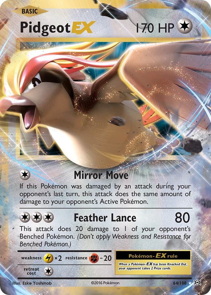 2016 Pokemon XY - Evolutions 64/108 Pidgeot EX Ultra Rare
