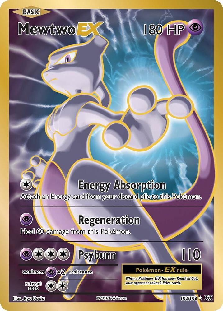 2016 Pokemon XY - Evolutions 103/108 Mewtwo EX Full Art Ultra Rare
