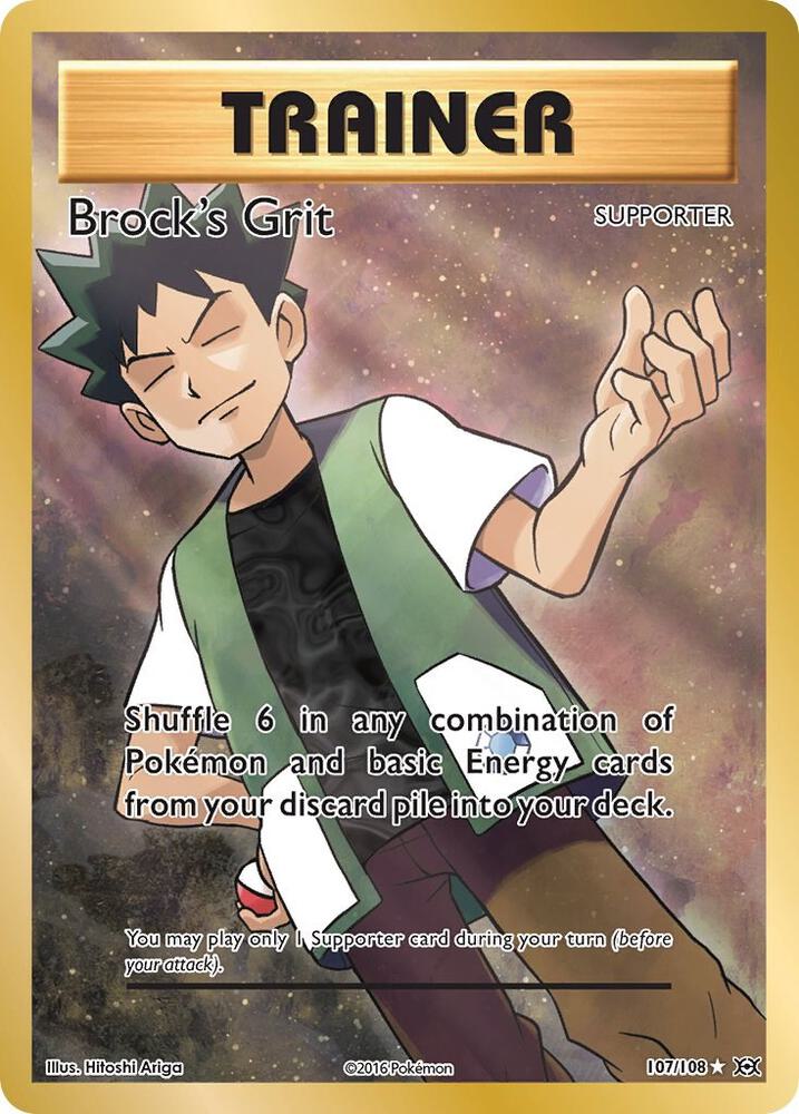 2016 Pokemon XY - Evolutions 107/108 Brock's Grit Full Art Ultra Rare