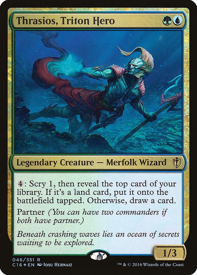 MTG Commander 2016 46 Thrasios, Triton Hero R NM Foil