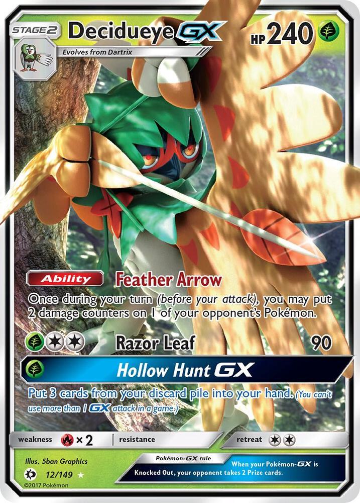 2017 Pokemon SM Base Set 12/149 Decidueye GX Ultra Rare
