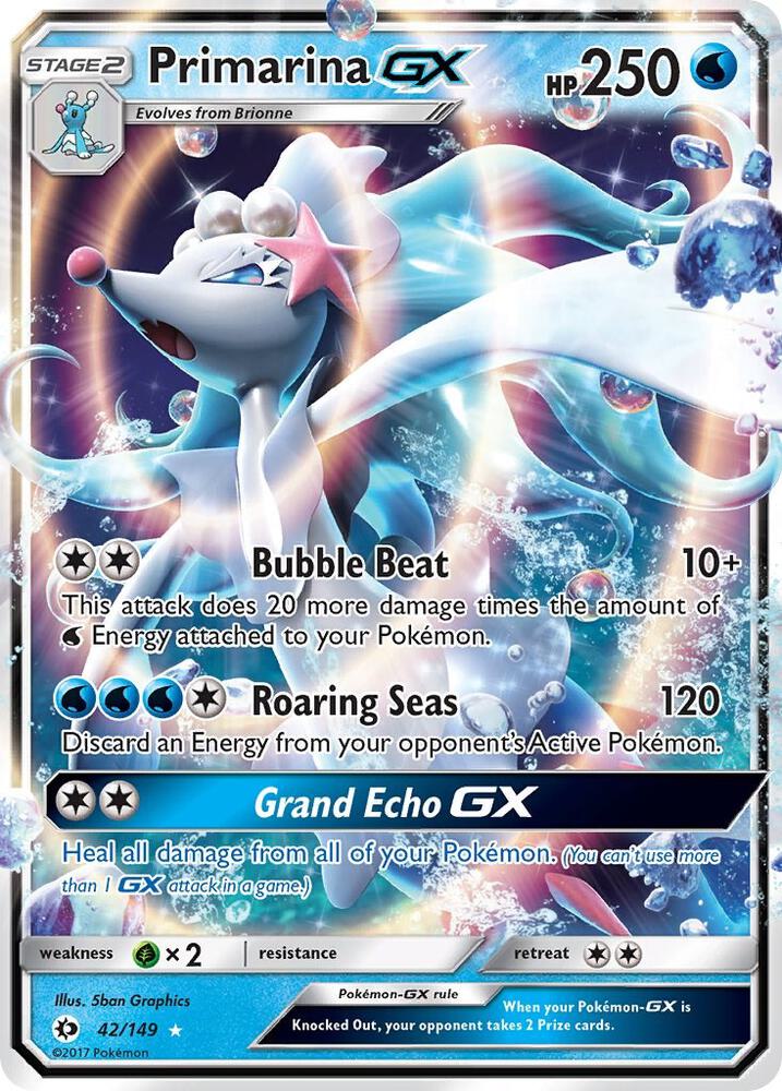 2017 Pokemon SM Base Set 42/149 Primarina GX Ultra Rare