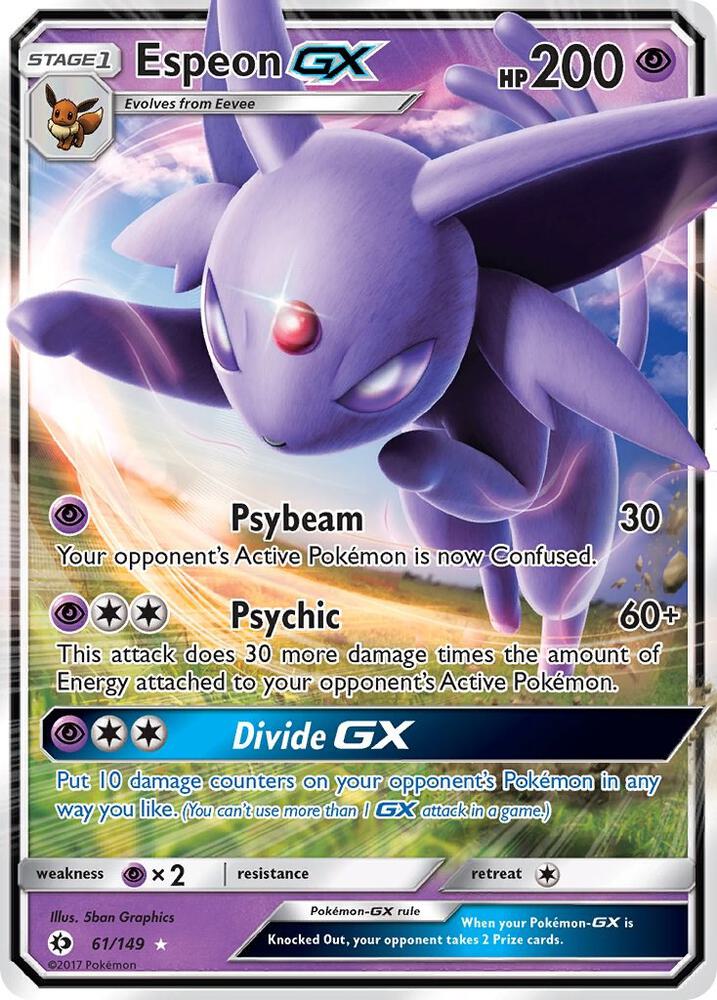 2017 Pokemon SM Base Set 61/149 Espeon GX Ultra Rare