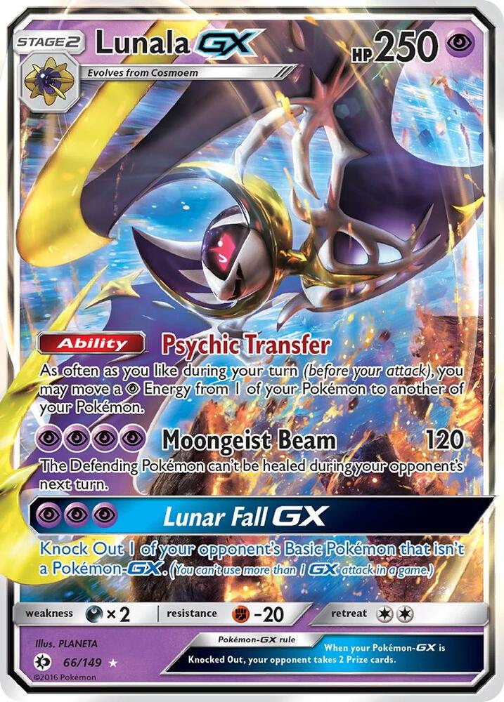 2017 Pokemon SM Base Set 66/149 Lunala GX Ultra Rare