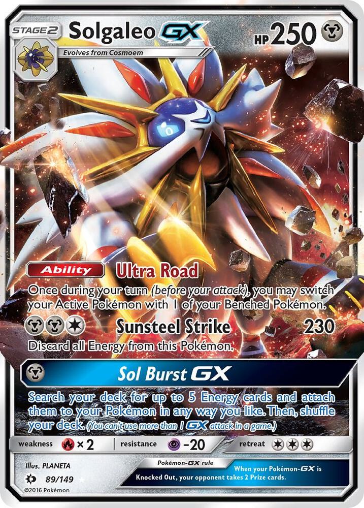 2017 Pokemon SM Base Set 89/149 Solgaleo GX Ultra Rare