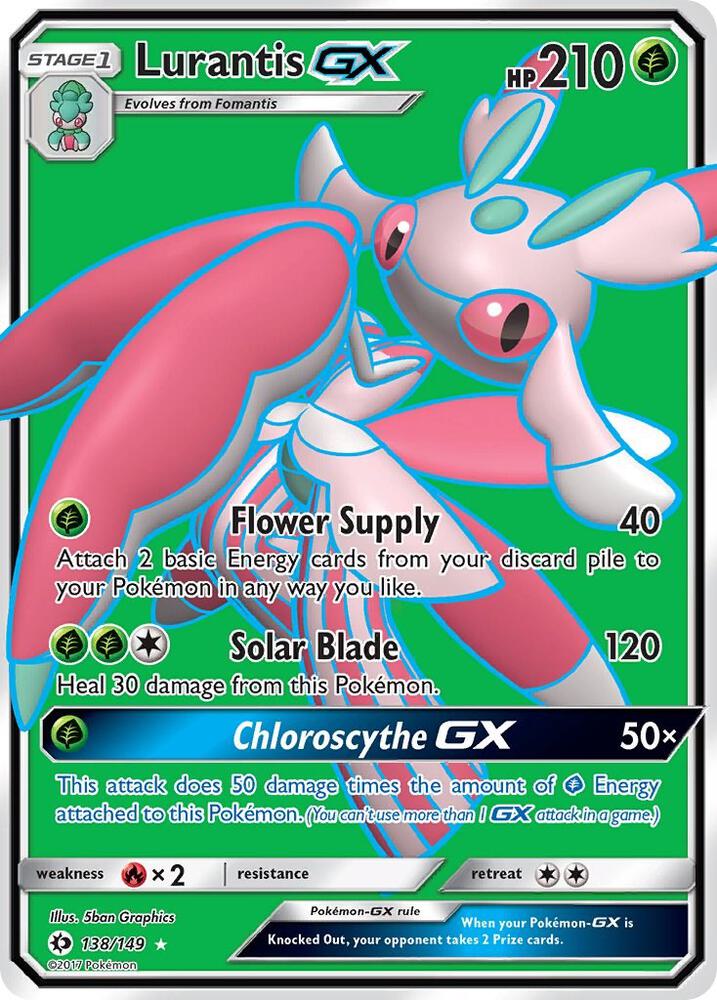 2017 Pokemon SM Base Set 138/149 Lurantis GX Full Art Ultra Rare