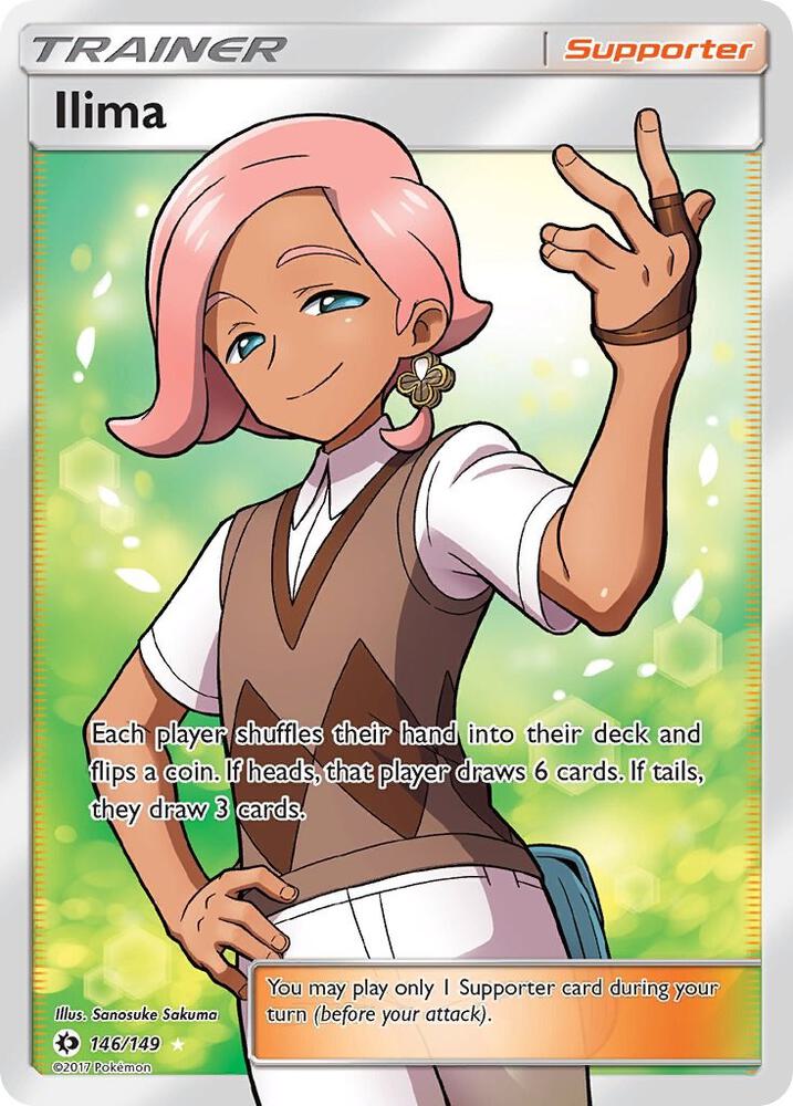 2017 Pokemon SM Base Set 146/149 Ilima Full Art Ultra Rare