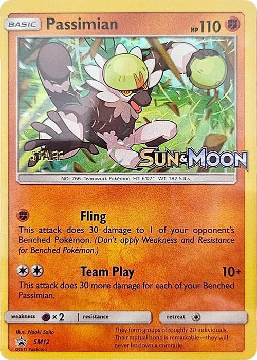 2016 Pokemon SM Promos SM12 Passimian - SM12 (Prerelease) [Staff] Promo