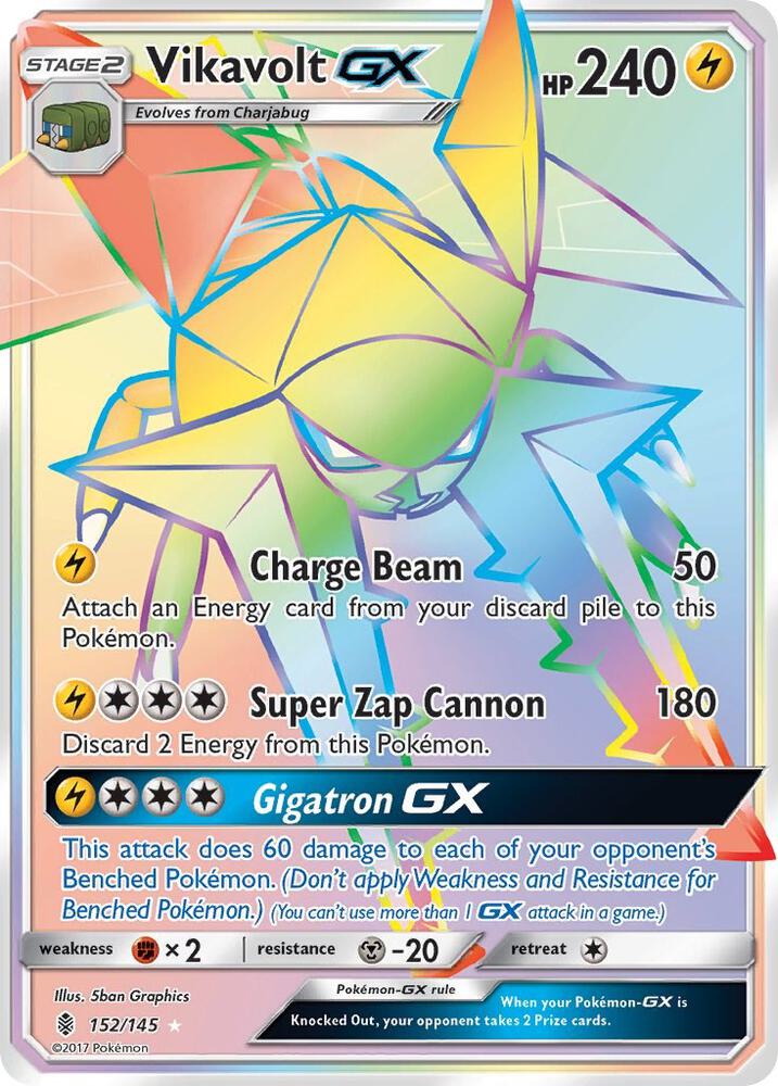 2017 Pokemon SM - Guardians Rising 152/145 Vikavolt GX Secret Rare