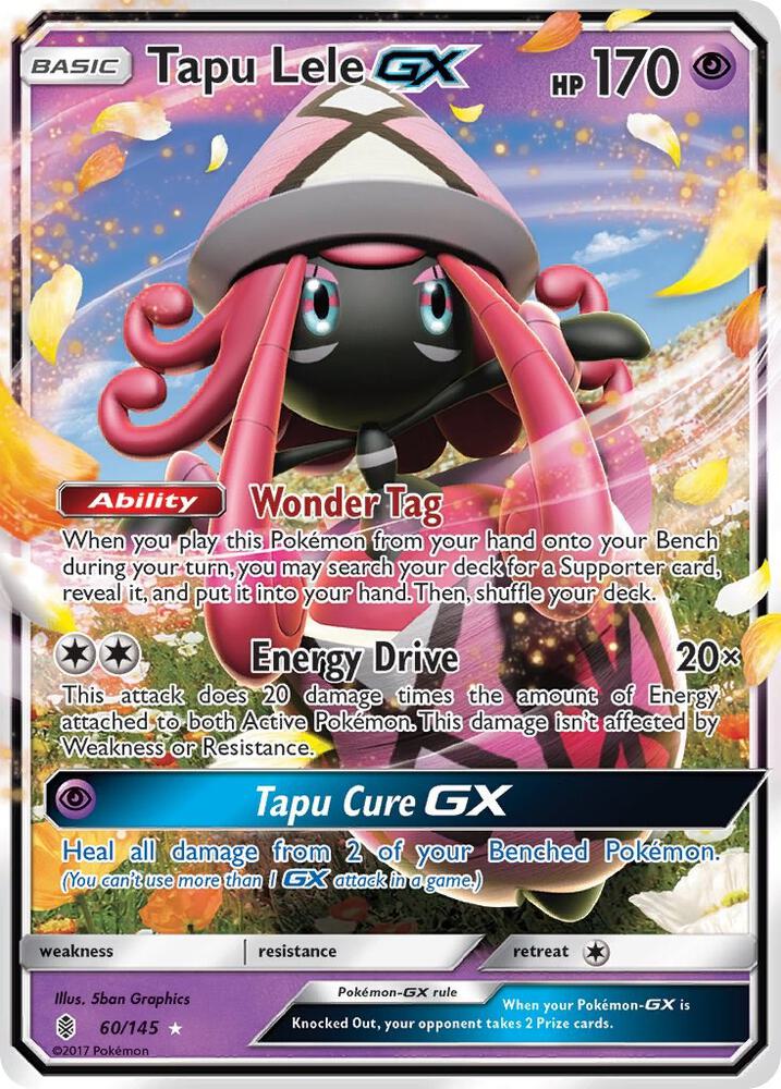 2017 Pokemon SM - Guardians Rising 60/145 Tapu Lele GX Ultra Rare