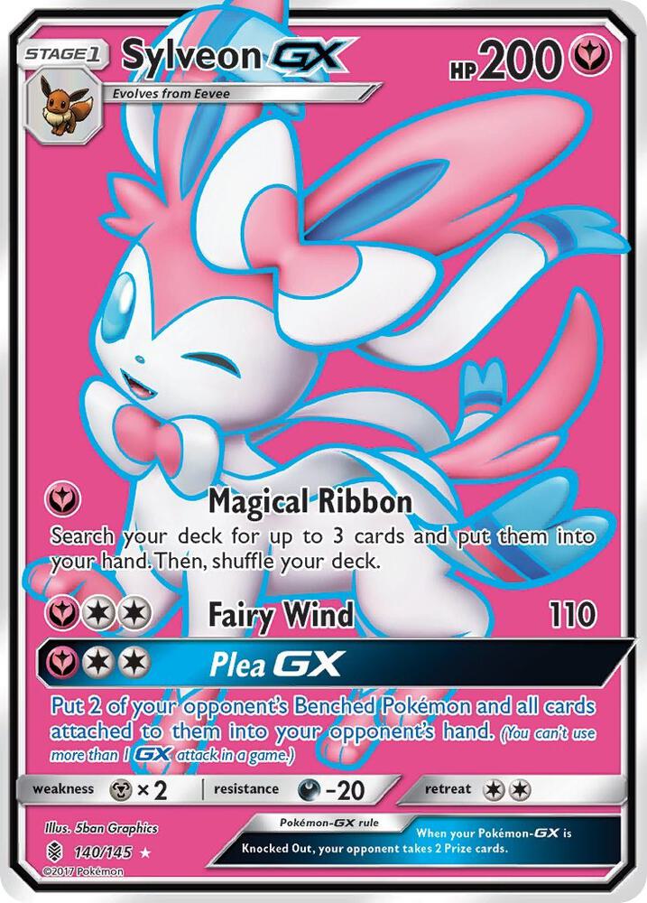 2017 Pokemon SM - Guardians Rising 140/145 Sylveon GX (Full Art) Ultra Rare