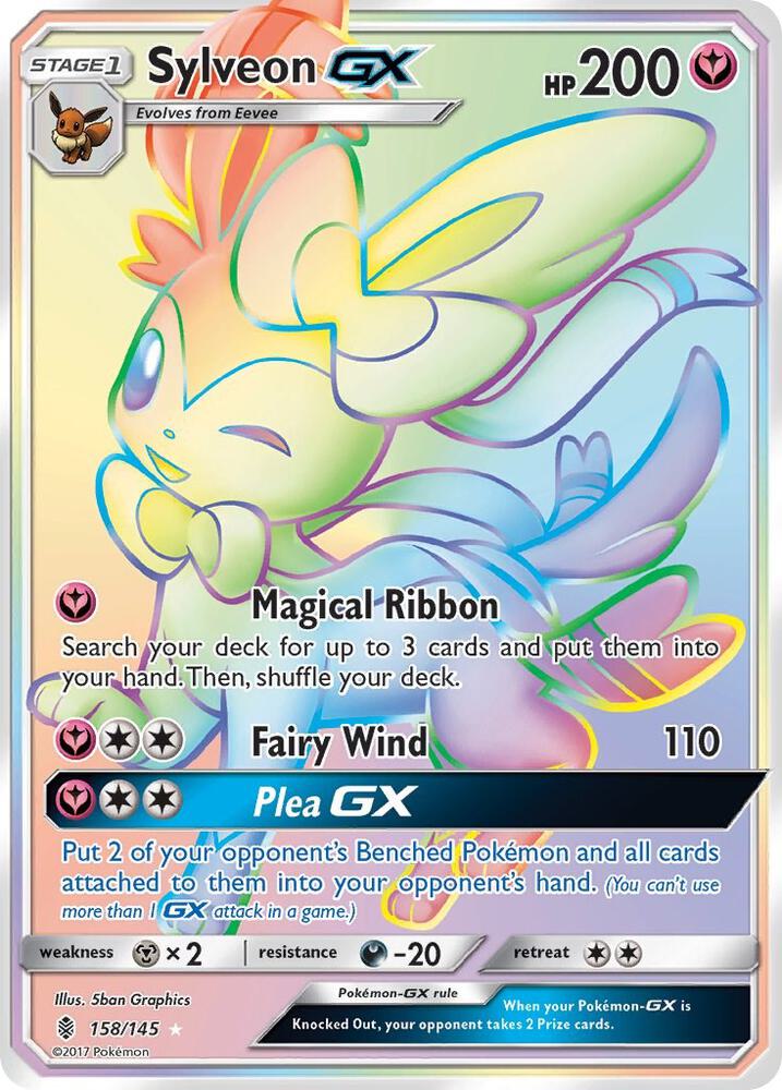 2017 Pokemon SM - Guardians Rising 158/145 Sylveon GX Secret Rare