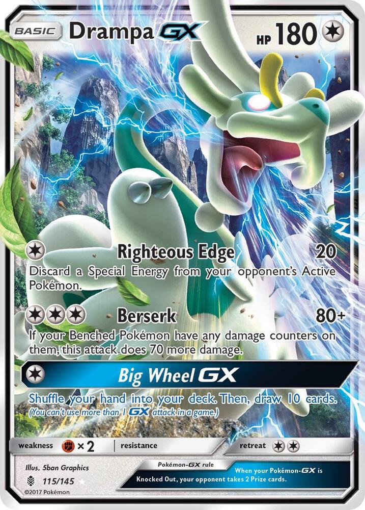 2017 Pokemon SM - Guardians Rising 115/145 Drampa GX Ultra Rare