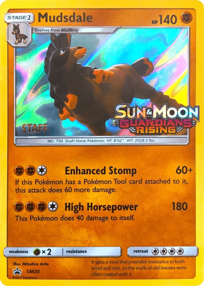 2016 Pokemon SM Promos SM20 Mudsdale - SM20 (Prerelease) [Staff] Promo