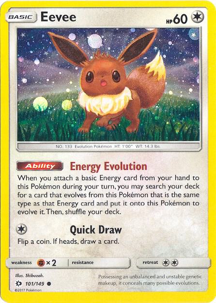 2017 Pokemon Espeon & Umbreon Prem. Coll. 101/149 Eevee - (Cosmos Holo) Promo LP