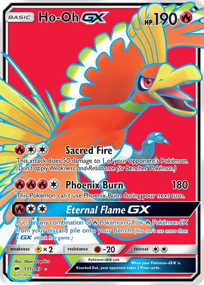 2017 Pokemon SM - Burning Shadows 131/147 Ho-Oh GX Full Art Ultra Rare
