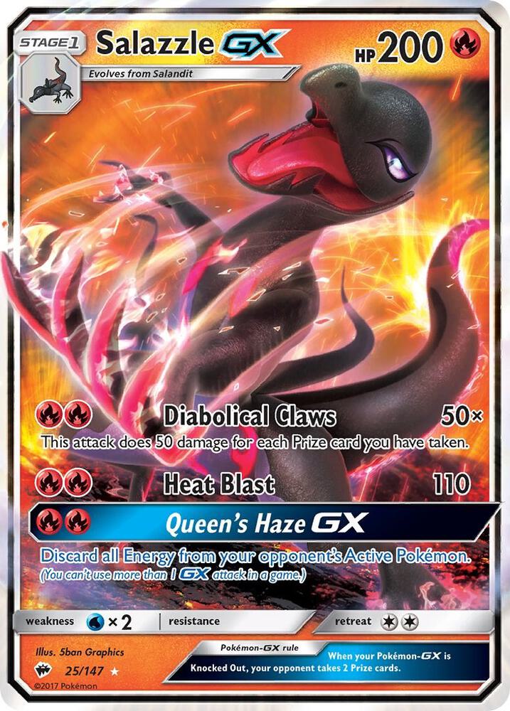 2017 Pokemon SM - Burning Shadows 25/147 Salazzle GX Ultra Rare
