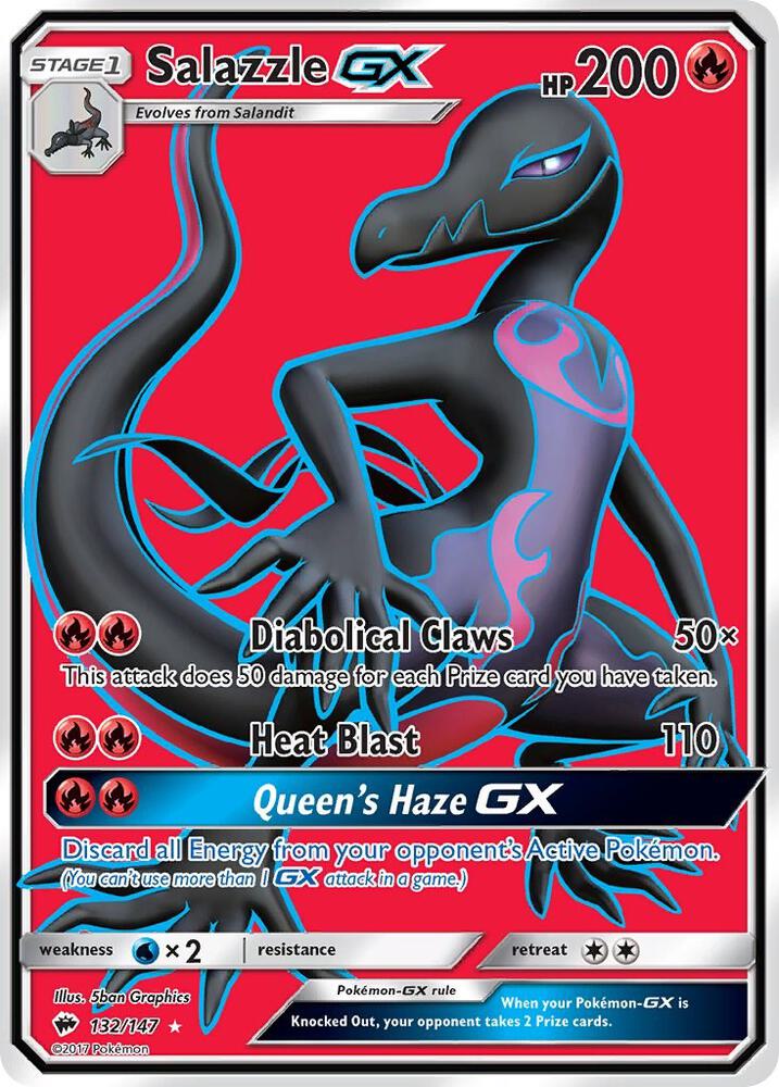 2017 Pokemon SM - Burning Shadows 132/147 Salazzle GX Full Art Ultra Rare