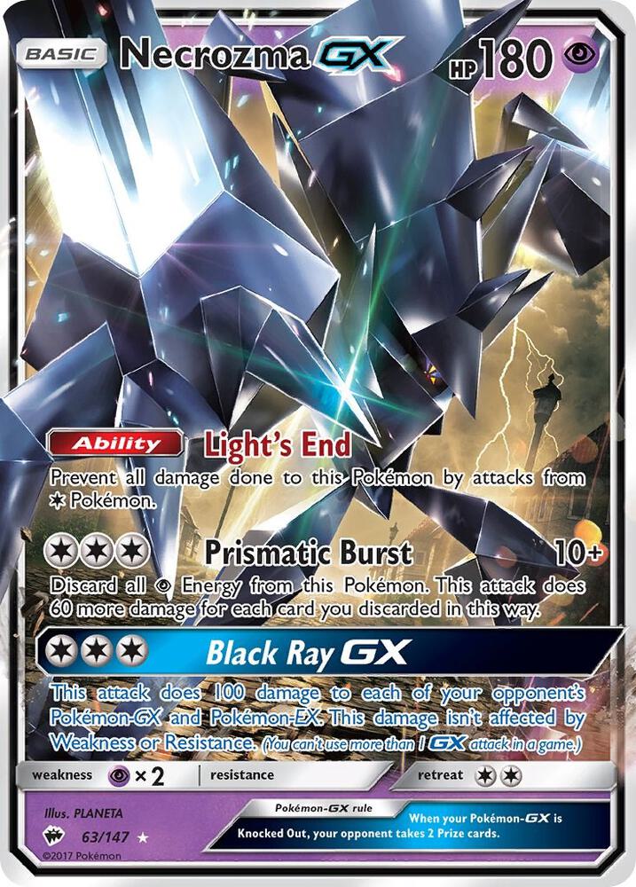 2017 Pokemon SM - Burning Shadows 63/147 Necrozma GX Ultra Rare