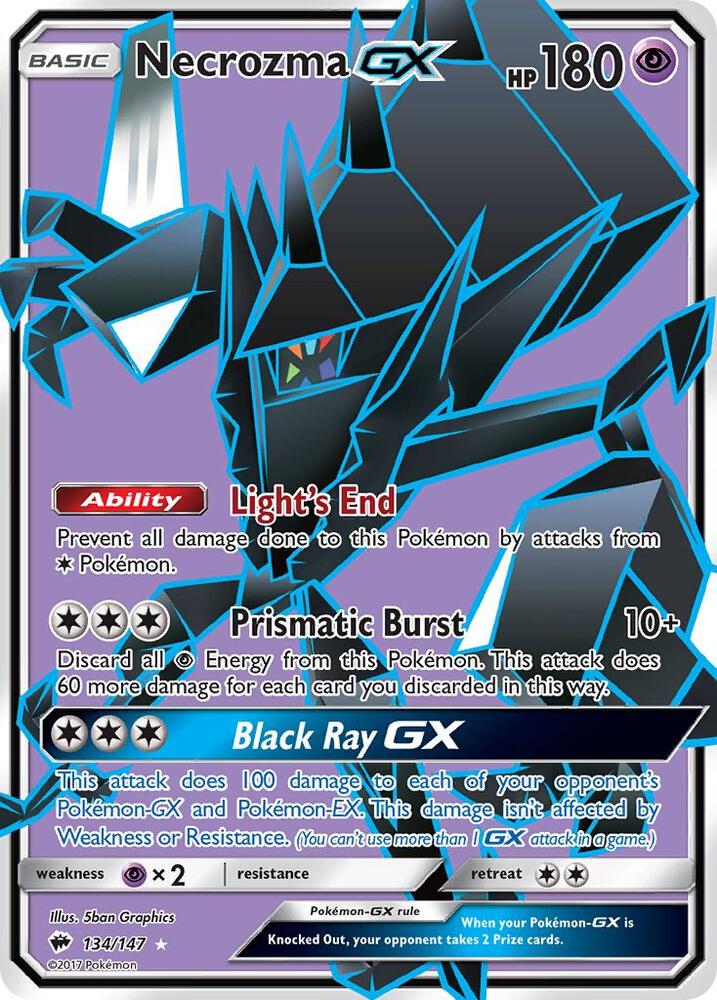 2017 Pokemon SM - Burning Shadows 134/147 Necrozma GX Full Art Ultra Rare
