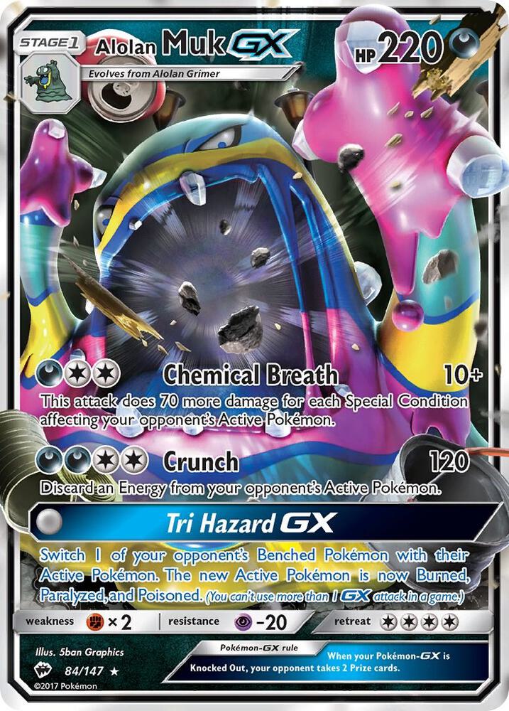 2017 Pokemon SM - Burning Shadows 84/147 Alolan Muk GX Ultra Rare