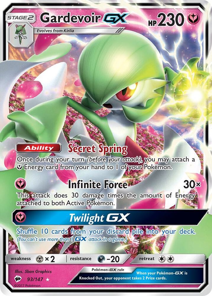 2017 Pokemon SM - Burning Shadows 93/147 Gardevoir GX Ultra Rare