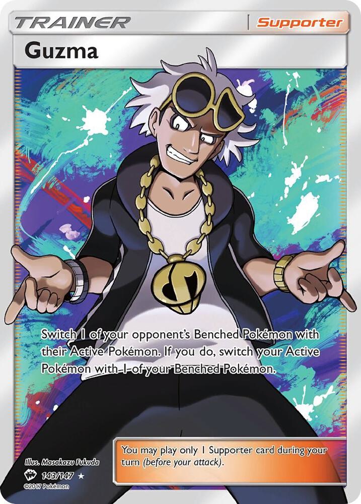 2017 Pokemon SM - Burning Shadows 143/147 Guzma Full Art Ultra Rare
