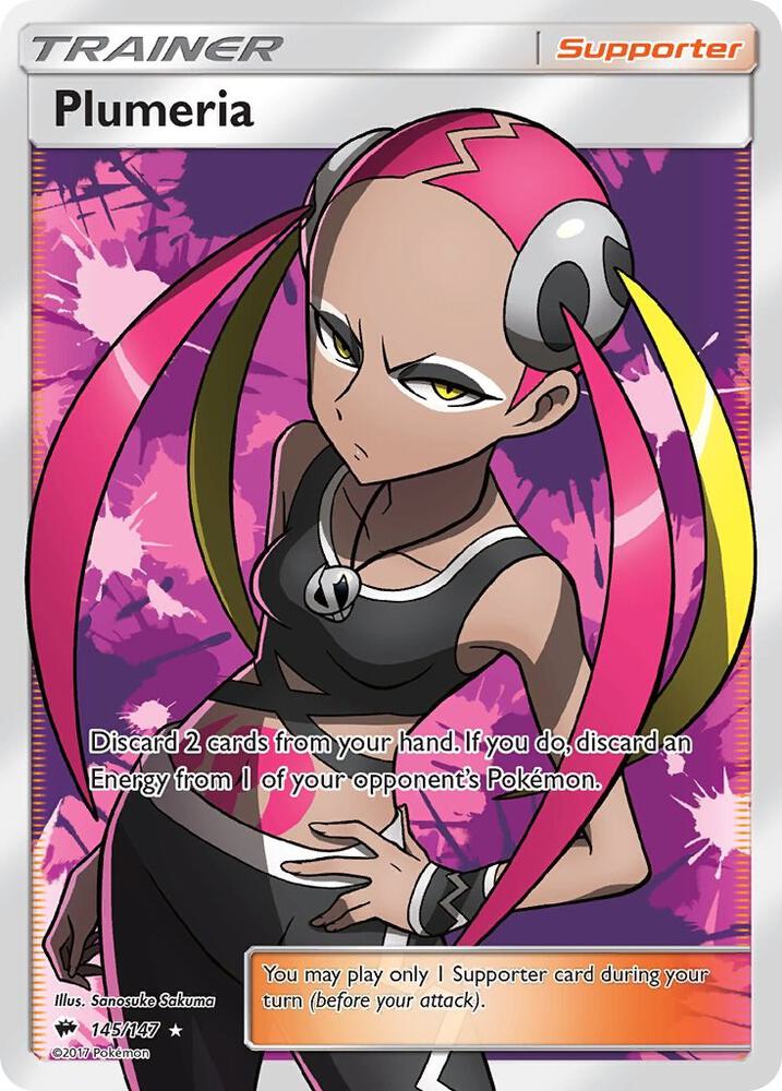 2017 Pokemon SM - Burning Shadows 145/147 Plumeria Full Art Ultra Rare