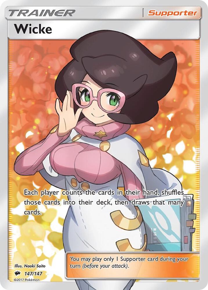 2017 Pokemon SM - Burning Shadows 147/147 Wicke Full Art Ultra Rare